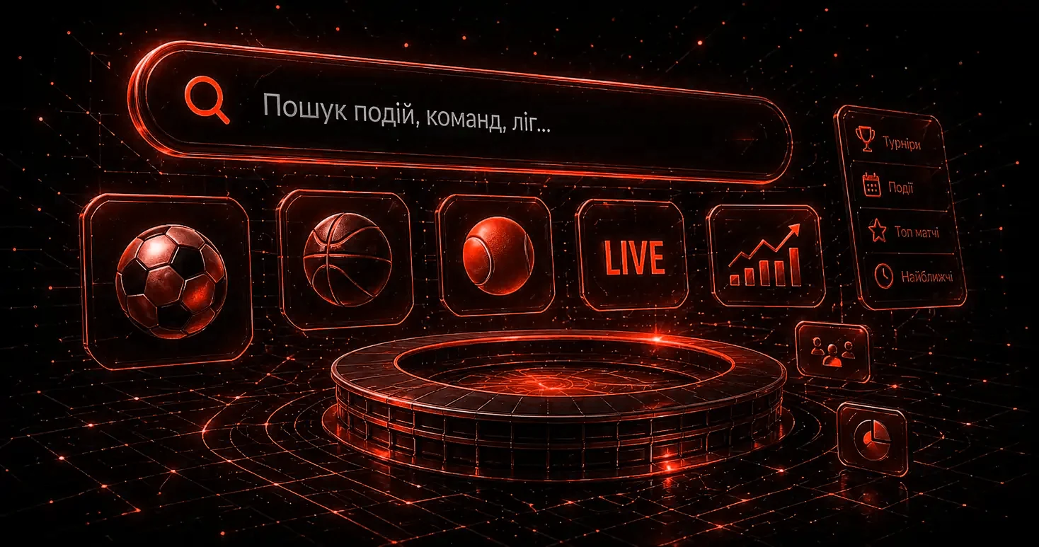 Вибір подій за видами спорту для купона